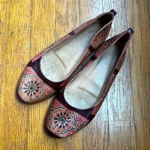 Innovente Mazouzi UC Textured/tooled Ballet Flat approx size 8/8.5, brown/multi.